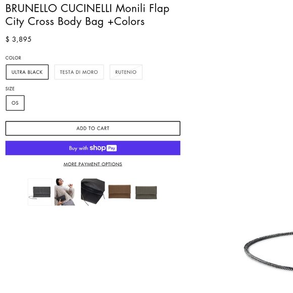 Brunello Cucinelli Monili Crossbody City Bag Gunmetal Clutch Precious New $3895 - Picture 4 of 10